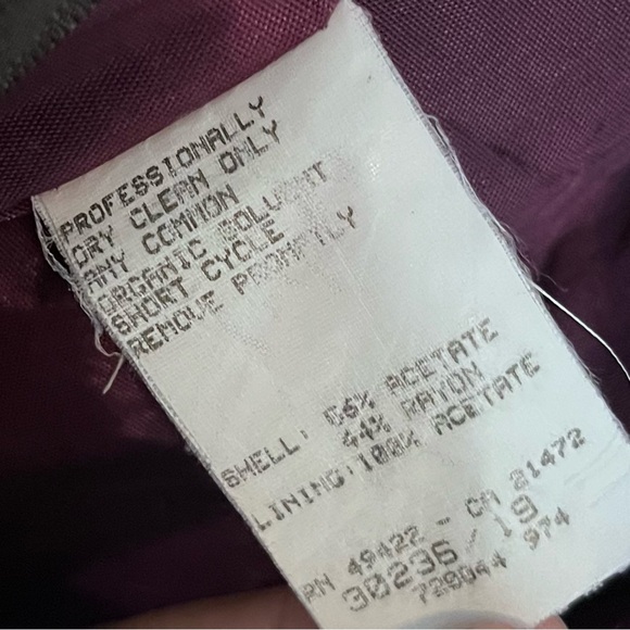 Vintage Jessica McClintock 90s Navy Purple Dress Sliver Floral Pattern Gown y2K - Picture 11 of 12